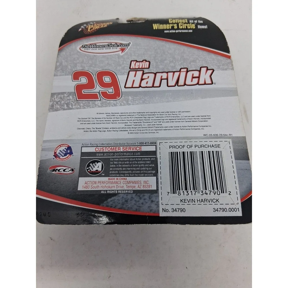 2005 Kevin Harvick #29 GM Goodwrench 1/64 Scale NASCAR Diecast Winners Circle. N